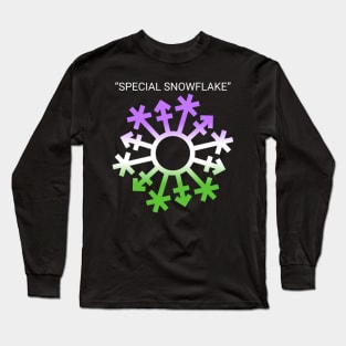 Gender "Special Snowflake" - Genderqueer Flag Colors Long Sleeve T-Shirt